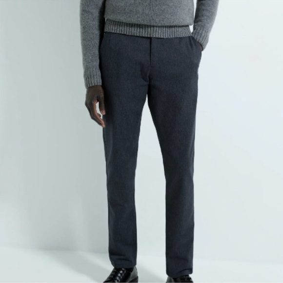 ZARA Heather Gray Slim Fit Pants Size 34 Waist Men’s Casual Church Office - Picture 1 of 8
